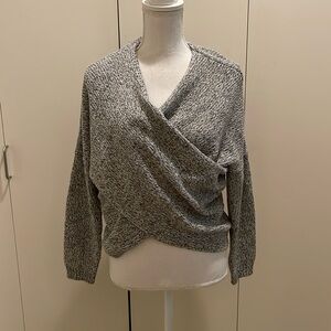 Grey wrap sweater size small